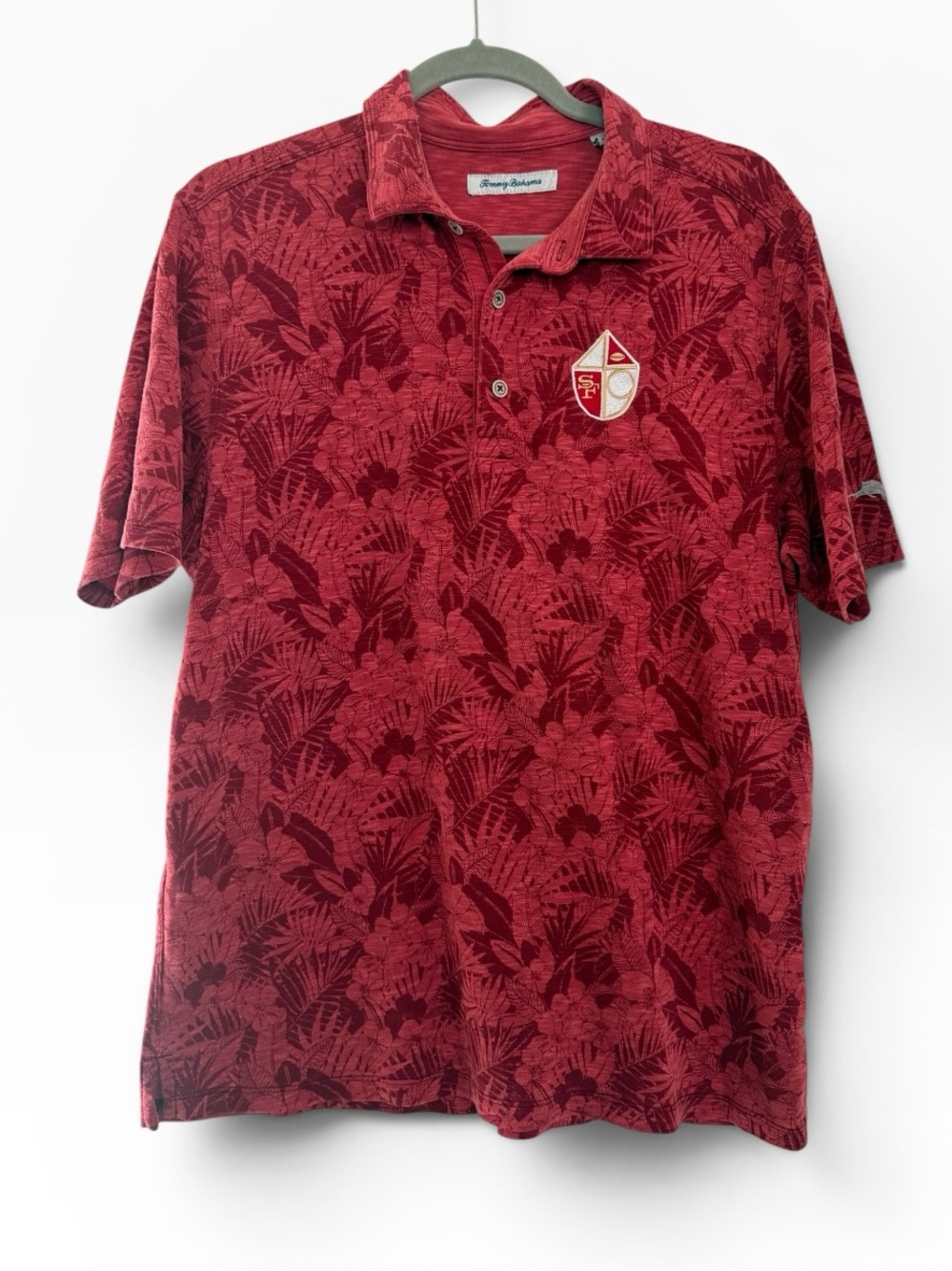 Tommy Bahama SF 49ers Floral Polo with Crest Patch